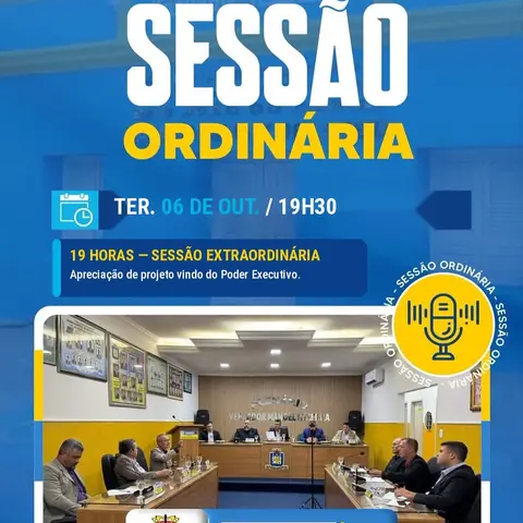 🏛️ SESSÕES EXTRAORDINÁRIA E ORDINÁRIA NESTA TERÇA-FEIRA NA CÂMARA MUNICIPAL