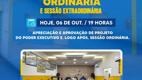 Câmara de São João do Cariri realiza Sessão Extraordinária e Ordinária nesta terça