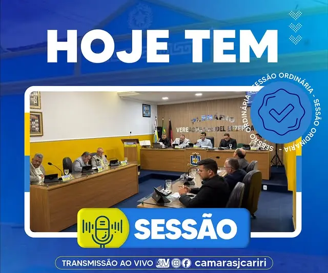 Câmara de São João do Cariri realiza sessão ordinária nesta noite