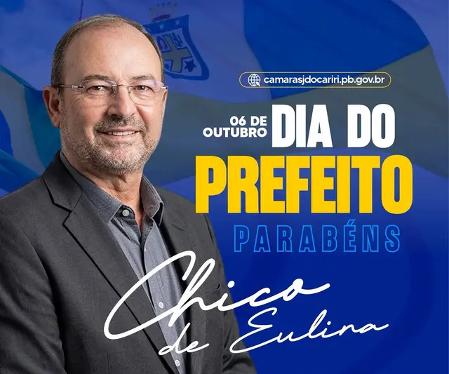 Câmara de São João do Cariri parabeniza prefeito pelo Dia do Prefeito