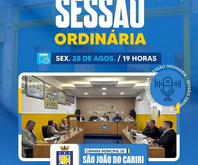 Câmara de São João do Cariri realiza 4ª Sessão Ordinária do 2º período legislativo