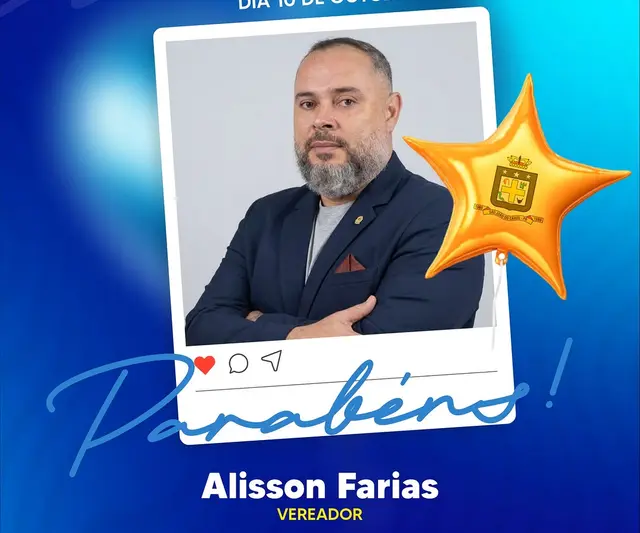 Câmara de São João do Cariri parabeniza vereador Alisson Farias pelo aniversário