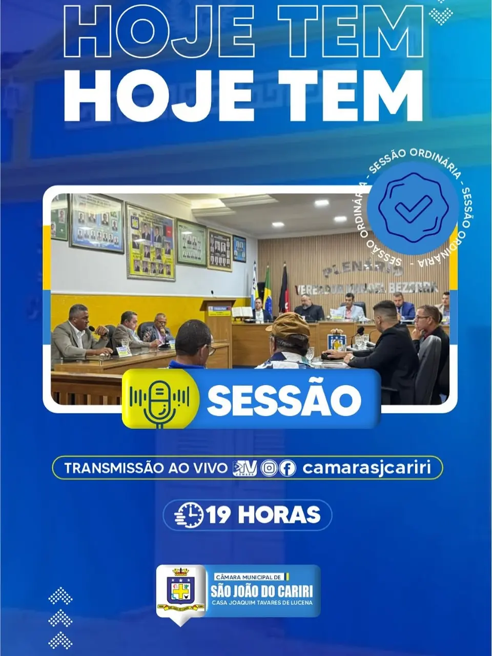 Câmara de São João do Cariri realiza 2ª Sessão Ordinária nesta quinta