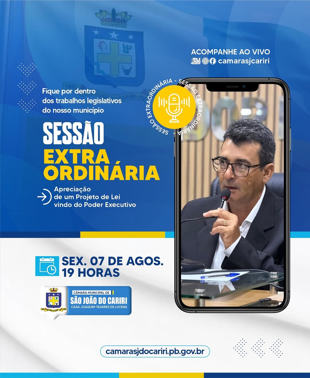 Sessão Extraordinária na Câmara Municipal nesta sexta-feira