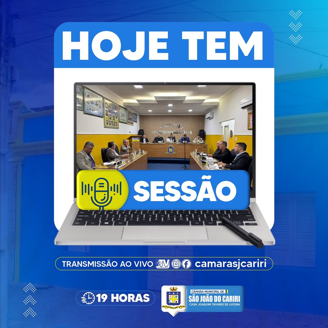 Câmara Municipal realiza 3ª Sessão Ordinária nesta sexta-feira, dia 20
